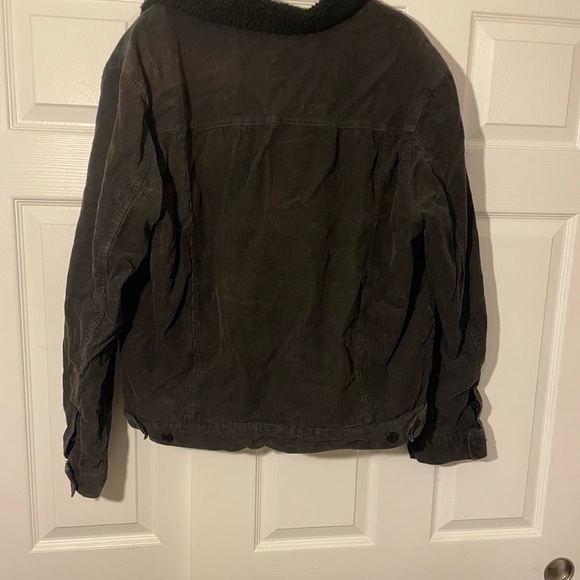 Men's Black Sherpa Lined Corduroy Jacket - Picture 2 of 3